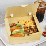 [160 ct] Paper Folding Take-Out Container | Vented Holes | 74 fl. oz | Kraft - Image 7