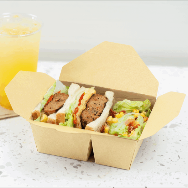[200 ct] Paper Take-Out Boxes | 2-Compartment | 48 fl. oz | Kraft