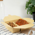 [200 ct] Paper Take-Out Boxes | 2-Compartment | 76 fl. oz | Kraft - Image 4