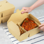 [200 ct] Paper Take-Out Boxes | 2-Compartment | 76 fl. oz | Kraft - Image 3