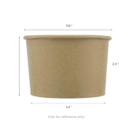 [1,000 ct] 8 oz Gourmet Paper Food Container | Kraft | 96 mm - Image 3