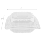 [300 ct] 6''x 6'' Hinged Food Containers | PP | Clear - Image 6