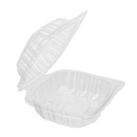 [300 ct] 6''x 6'' Hinged Food Containers | PP | Clear - Image 2