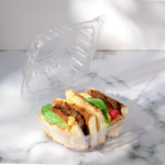 [300 ct] 6''x 6'' Hinged Food Containers | PP | Clear - Image 3