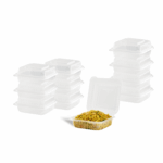[250 ct] 7''x 7'' Hinged Food Containers | PP | Clear - Image 9