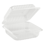 [250 ct] 7''x 7'' Hinged Food Containers | PP | Clear - Image 5
