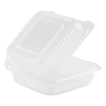 [250 ct] 7''x 7'' Hinged Food Containers | PP | Clear - Image 6