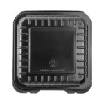 [250 ct] 8''x 8'' Hinged Food Containers | PP | Black - Image 8
