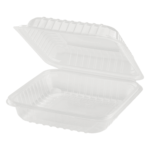 [250 ct] 8''x 8'' Hinged Food Containers | PP | Clear - Image 7