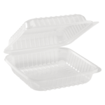 [250 ct] 8''x 8'' Hinged Food Containers | PP | Clear - Image 2