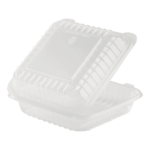 [250 ct] 8''x 8'' Hinged Food Containers | PP | Clear - Image 3