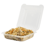 [250 ct] 8''x 8'' Hinged Food Containers | PP | Clear