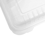 [250 ct] 8" x 8" 3-Compartment Hinged Food Containers | Clear | PP - Image 7