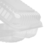 [250 ct] 8" x 8" 3-Compartment Hinged Food Containers | Clear | PP - Image 6