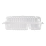 [250 ct] 9" x 6" 2-Compartment Hinged Food Containers | Clear | PP - Image 6