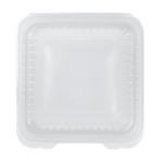 [200 ct] 9'' x 9'' Hinged Food Containers | PP | Clear - Image 5
