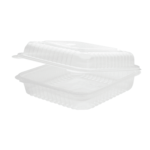 [200 ct] 9'' x 9'' Hinged Food Containers | PP | Clear - Image 6