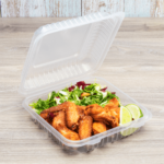[200 ct] 9'' x 9'' Hinged Food Containers | PP | Clear - Image 3