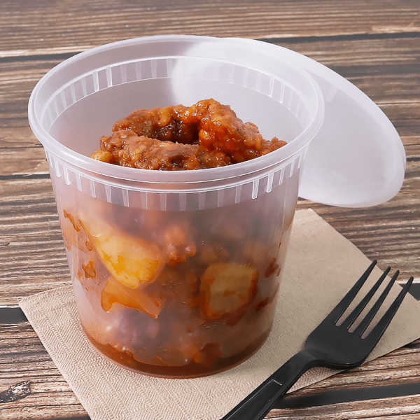 [240 sets] 24 oz Deli Containers with Lids | Injection Molded PP | Clear