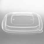 [300 ct] 24-48 oz Square Disposable Bowl Lids | PET Container Lids | Clear - Image 2