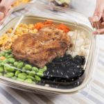 [300 ct] 24-48 oz Square Disposable Bowl Lids | PET Container Lids | Clear - Image 3