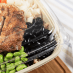 [300 ct] 24-48 oz Square Disposable Bowl Lids | PET Container Lids | Clear - Image 4