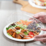 [200 ct] 9" Disposable Dome Lids for Molded Fiber Plates | PET