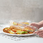 [200 ct] 12.5" x 10" Disposable Dome Lids for Oval Molded Fiber Plates | PET - Image 5