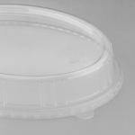 [200 ct] 12.5" x 10" Disposable Dome Lids for Oval Molded Fiber Plates | PET - Image 2