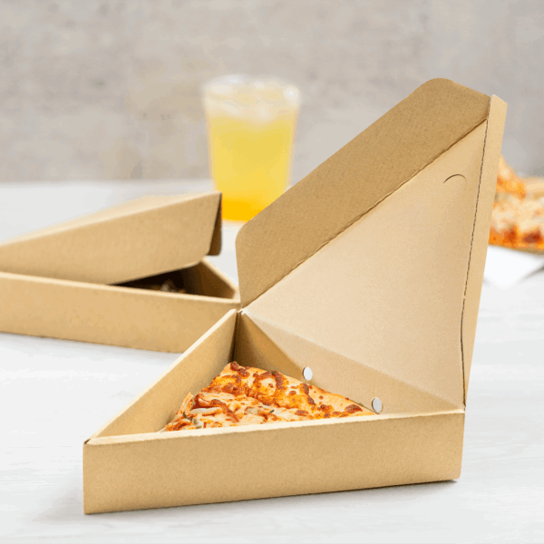 [100 ct] Corrugated Pizza Slice Box, Kraft