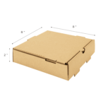 [50 ct] Corrugated Pizza Box, 8''x8''x2'', Kraft - Image 5