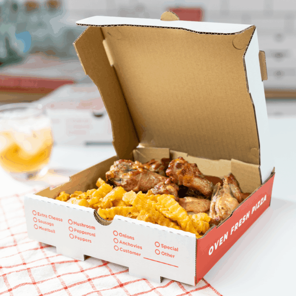 [50 ct] Corrugated Pizza Box, 8''x8''x2'', Generic Print