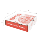 [50 ct] Corrugated Pizza Box, 8''x8''x2'', Generic Print - Image 3