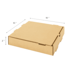[50 ct] Corrugated Pizza Box, 10''x10''x2'', Kraft - Image 2