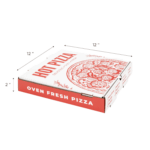 [50 ct] Corrugated Pizza Box, 12''x12''x2'', Generic Print - Image 5