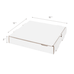 [50 ct] Corrugated Pizza Box, 12''x12''x2'', White - Image 3