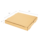 [50 ct] Corrugated Pizza Box, 16''x16''x2'', Kraft - Image 5