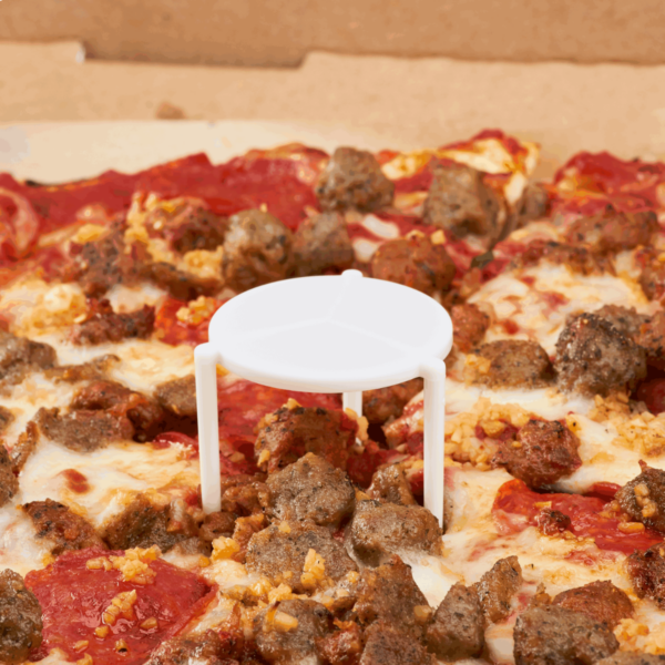 [1,000 ct] 1.6" White Pizza Saver tripod pizza box support prevent topping sticking Karat wholesale Packer Janitorial California restaurant supplies