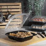 [150 ct] 9" x 9" 3-Comparment Premium PP Hinged Container