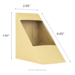 [500 ct] 19oz Paper Sandwich Wedge Container with Window, Kraft - Image 4