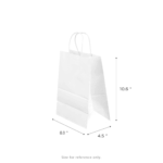 [250 ct] Balboa Paper Shopping Bag with Twisted Handles, White - Image 5