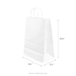 [250 ct] Laguna Paper Shopping Bag with Twisted Handles, White - Image 5