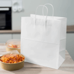 [250 ct] Paper Shopping Bag with Twisted Handles (Malibu), White