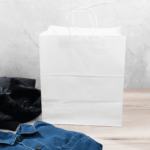 [200 ct] Huntington Paper Shopping Bag with Twisted Handles, White