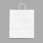 [200 ct] Huntington Paper Shopping Bag with Twisted Handles, White - Image 2