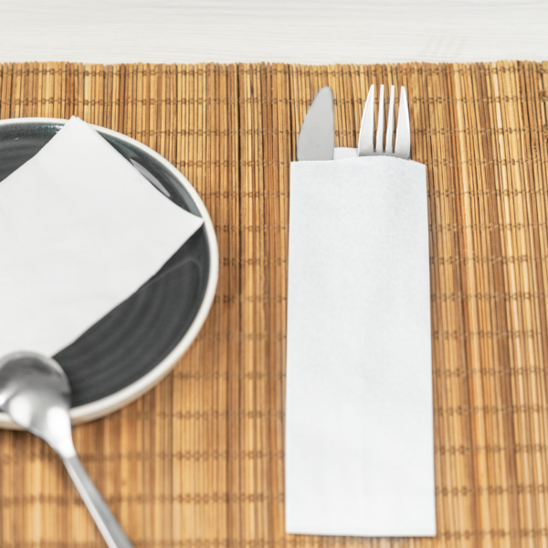 [2,000 ct] Silverware Bag, White