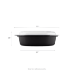 [150 sets] 16 oz PP Microwaveable Oval Food Container with Clear Lid, Black - Image 2
