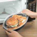 [150 sets] 32 oz PP Microwaveable Oval Food Container with Clear Lid, Black - Image 4