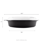 [150 sets] 32 oz PP Microwaveable Oval Food Container with Clear Lid, Black - Image 5