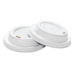 Karat Earth 90mm Bagasse Sipper Dome Lid for 10-24oz Hot Cup, White - 500 pcs - Image 2